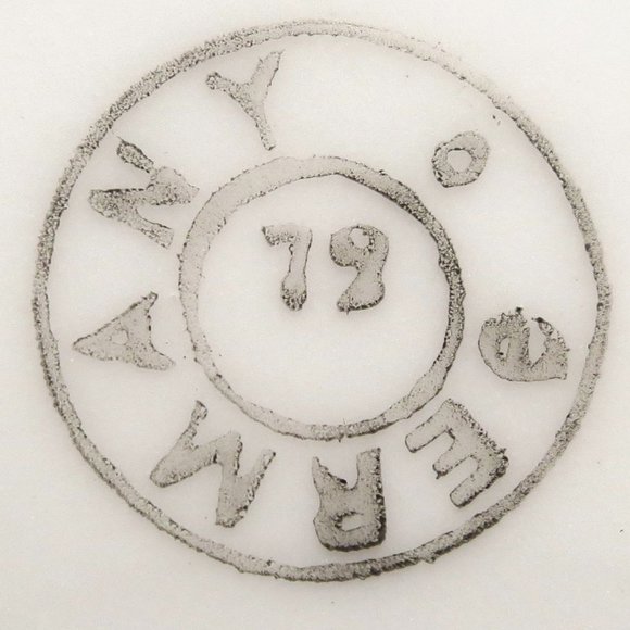 Vegetable Serving Bowl White Water Lilies 8.5 in Germany Signed Genicond - Picture 8 of 8